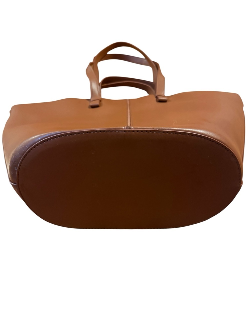 Classic Brown Leather Tote with Double Carry Straps - Picture 2 of 6